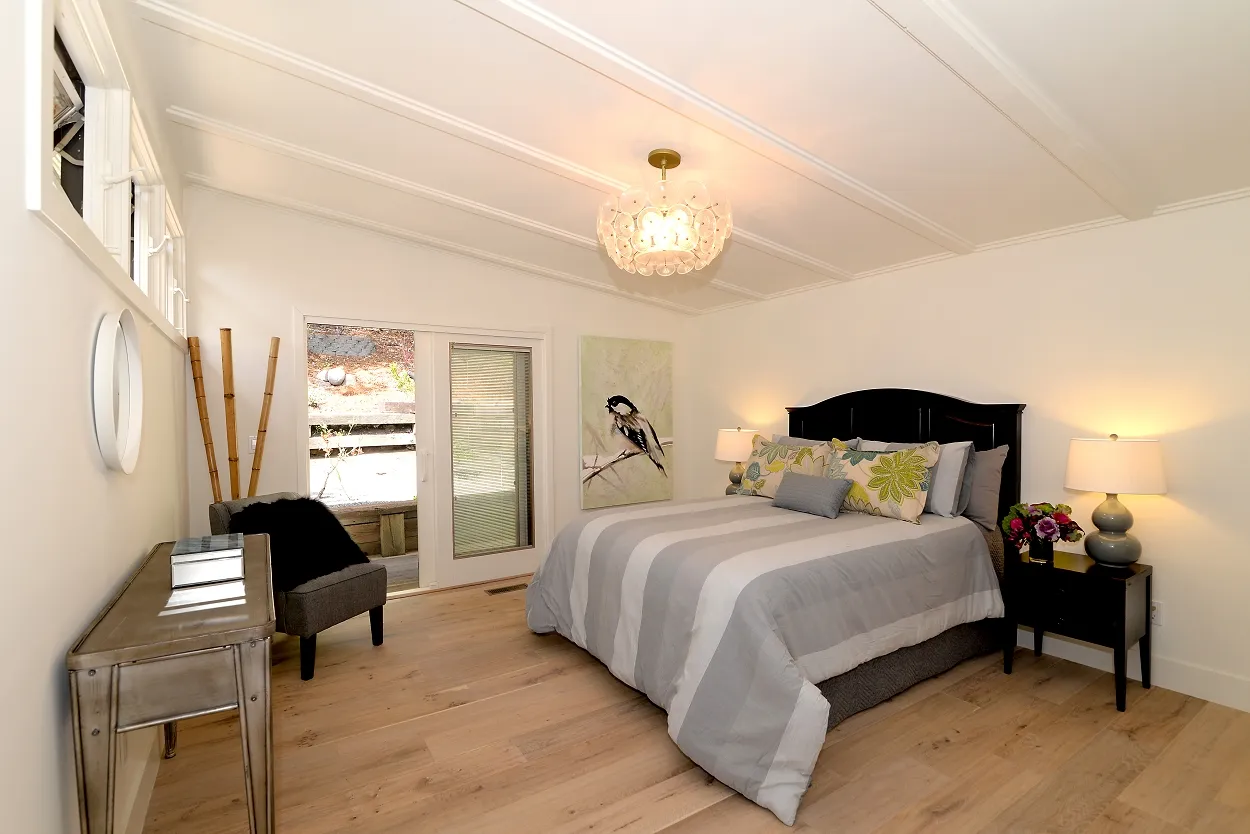 Bedroom flooring and baseboards at the Ivy Project