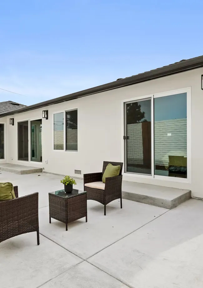 Backyard patio area at the Blair Project