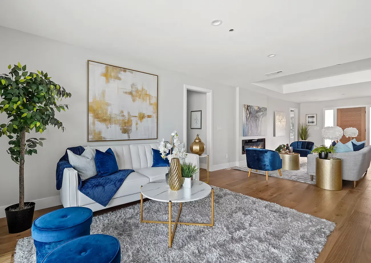 Living room with natural light at the Blair Project