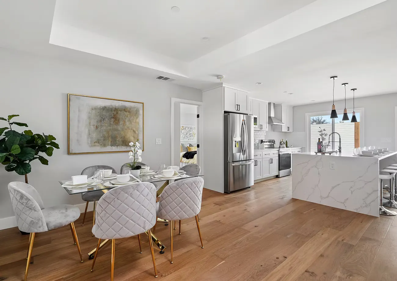 Living room seating area at the Blair Project