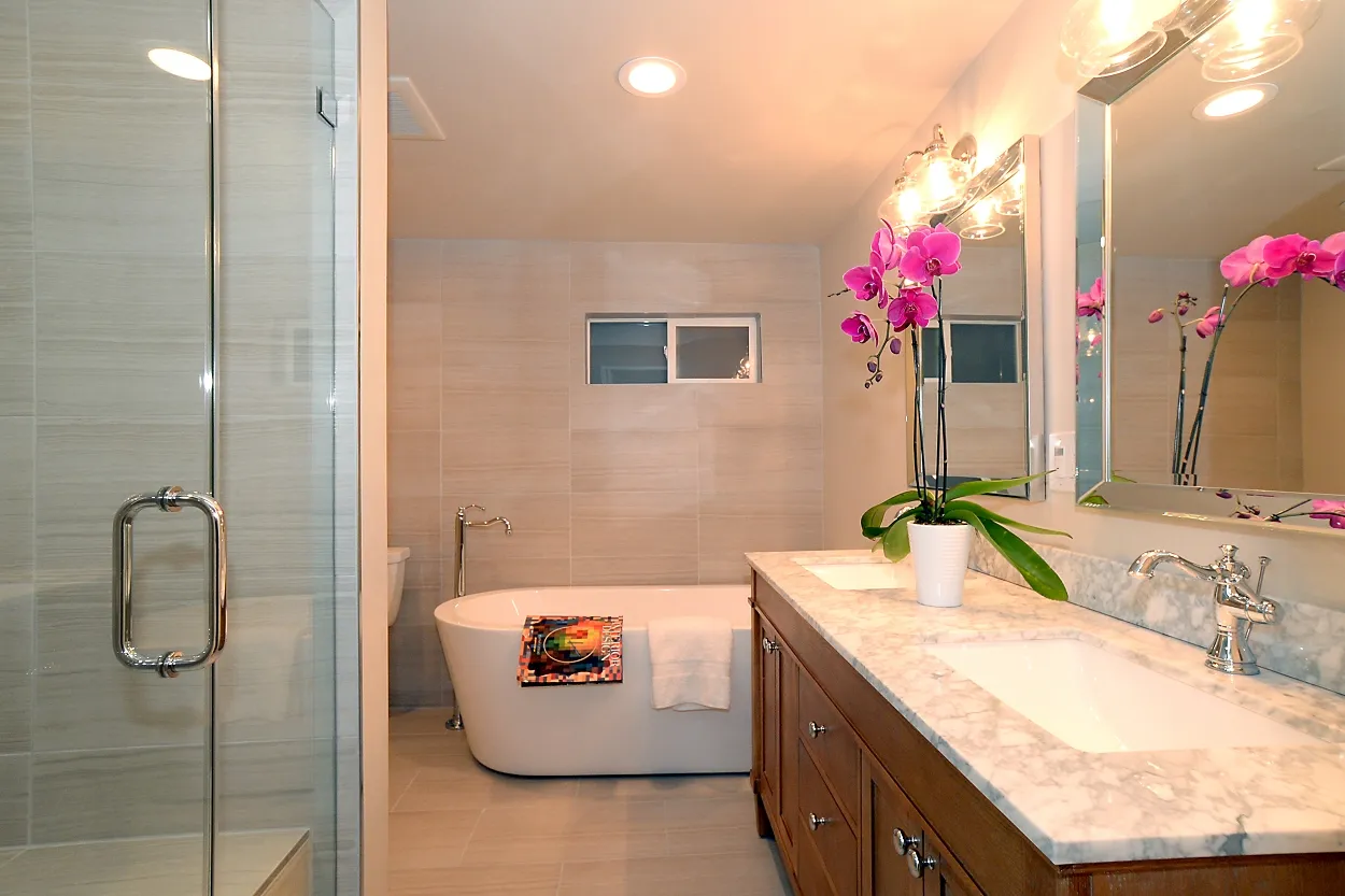 Primary bathroom at the Contra Costa project