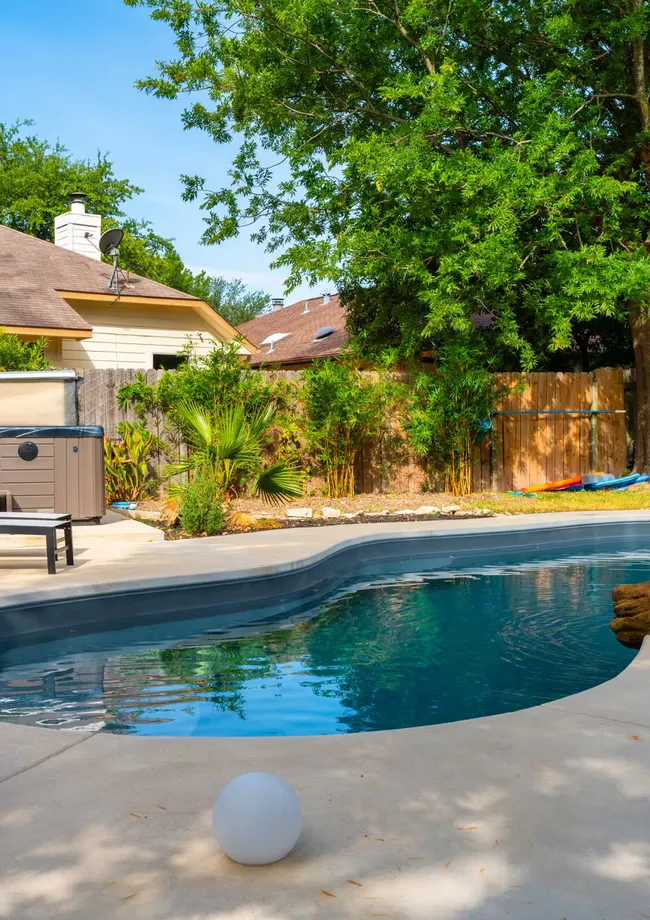 Backyard pool at the Delvin project