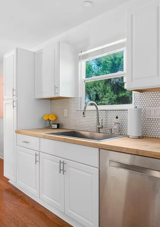 Remodeled kitchen at the Frostwood project