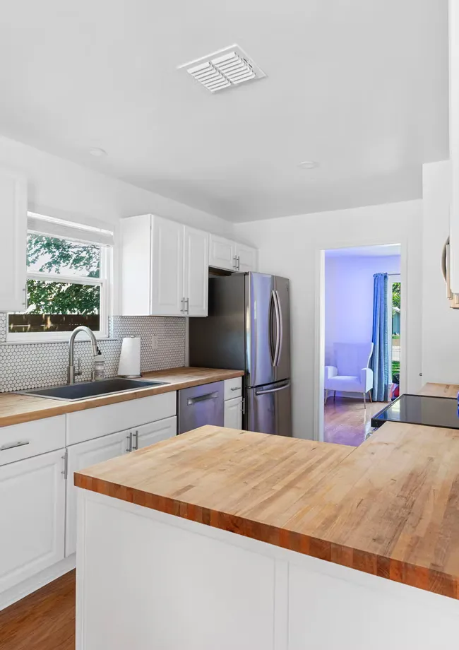 Kitchen countertops and cabinetry at Frostwood