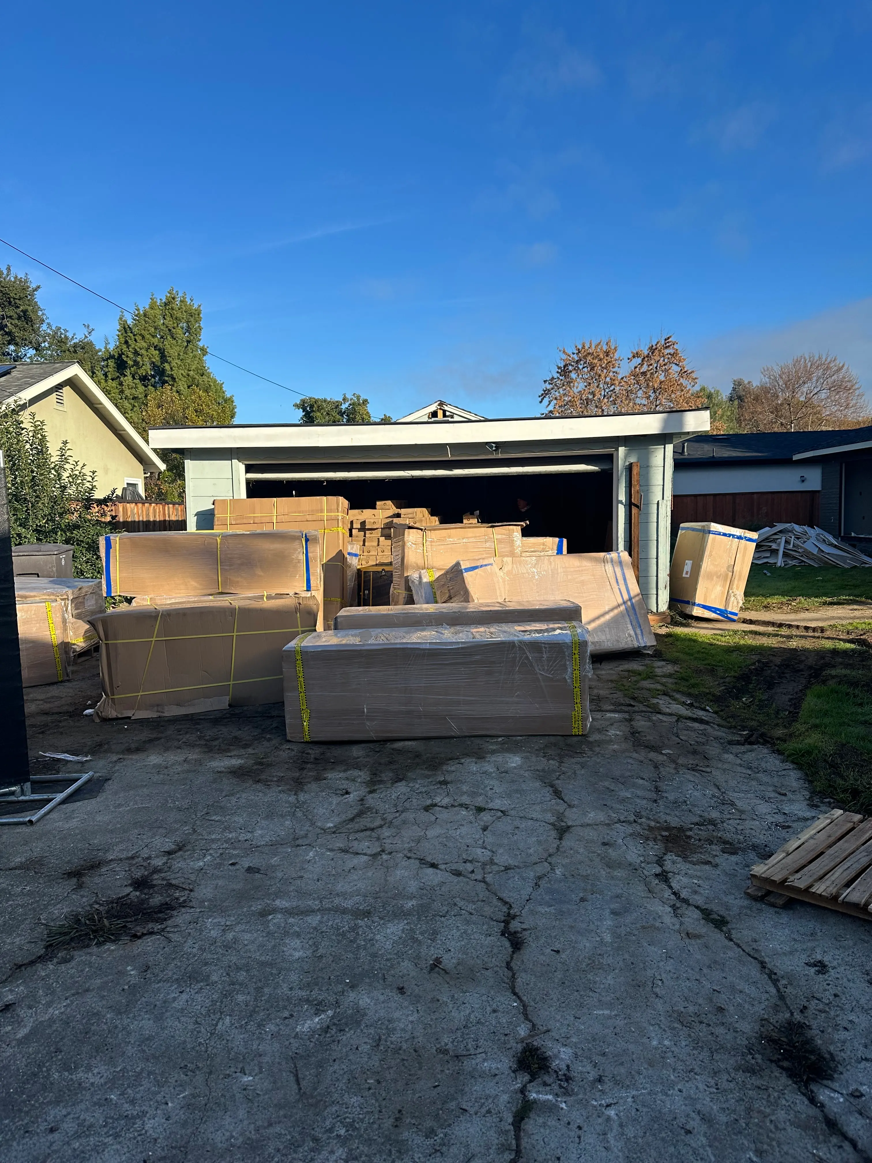 Interior wall framing at Hawthorne Ave