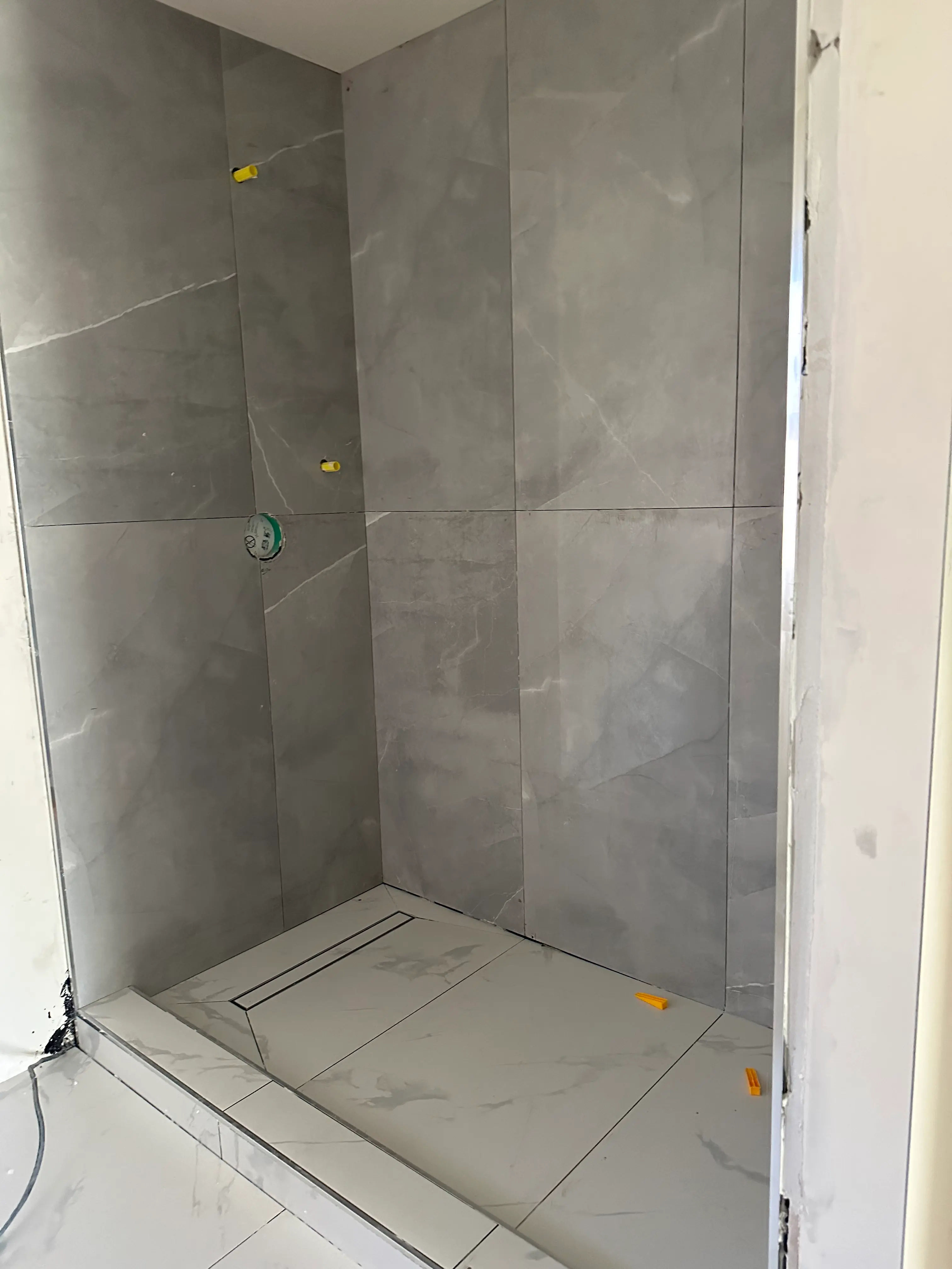 Tile work in progress at Hawthorne Ave