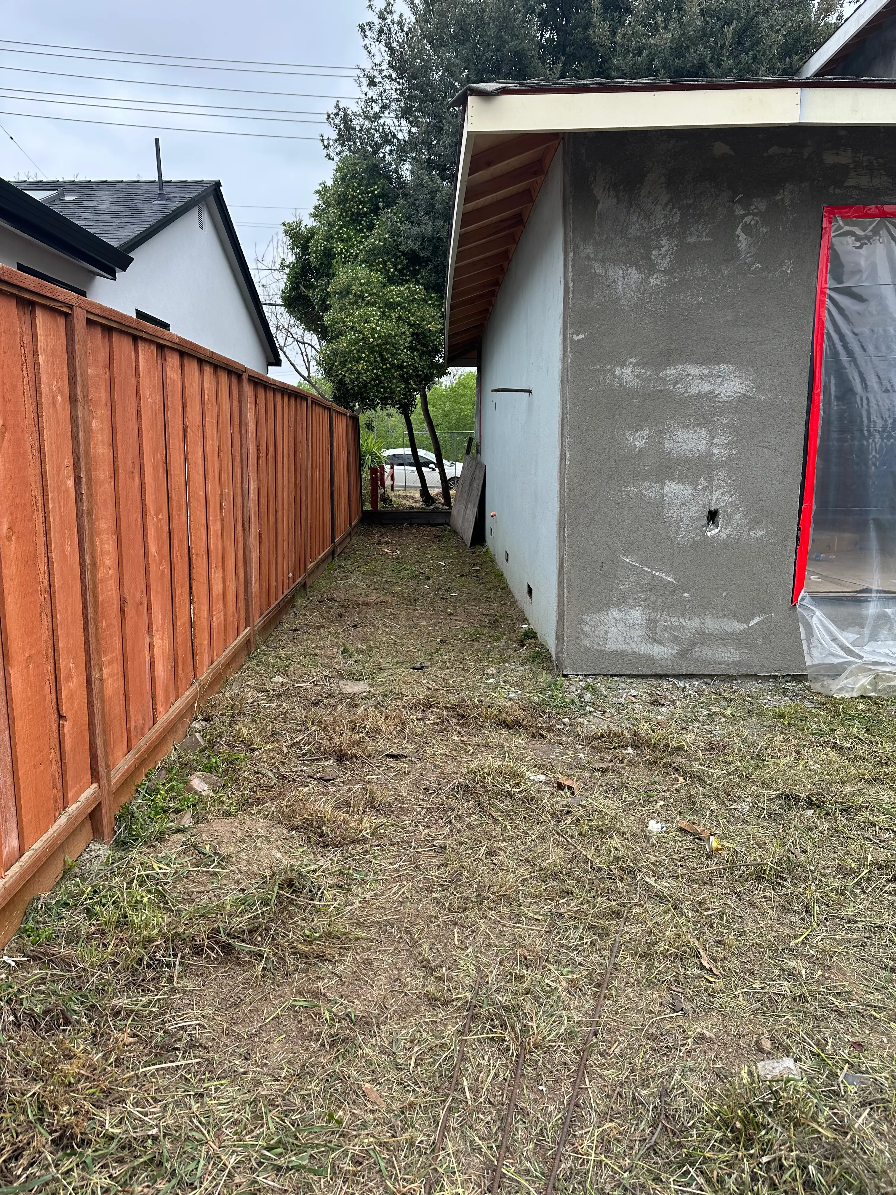 Exterior work in progress at Hawthorne Ave