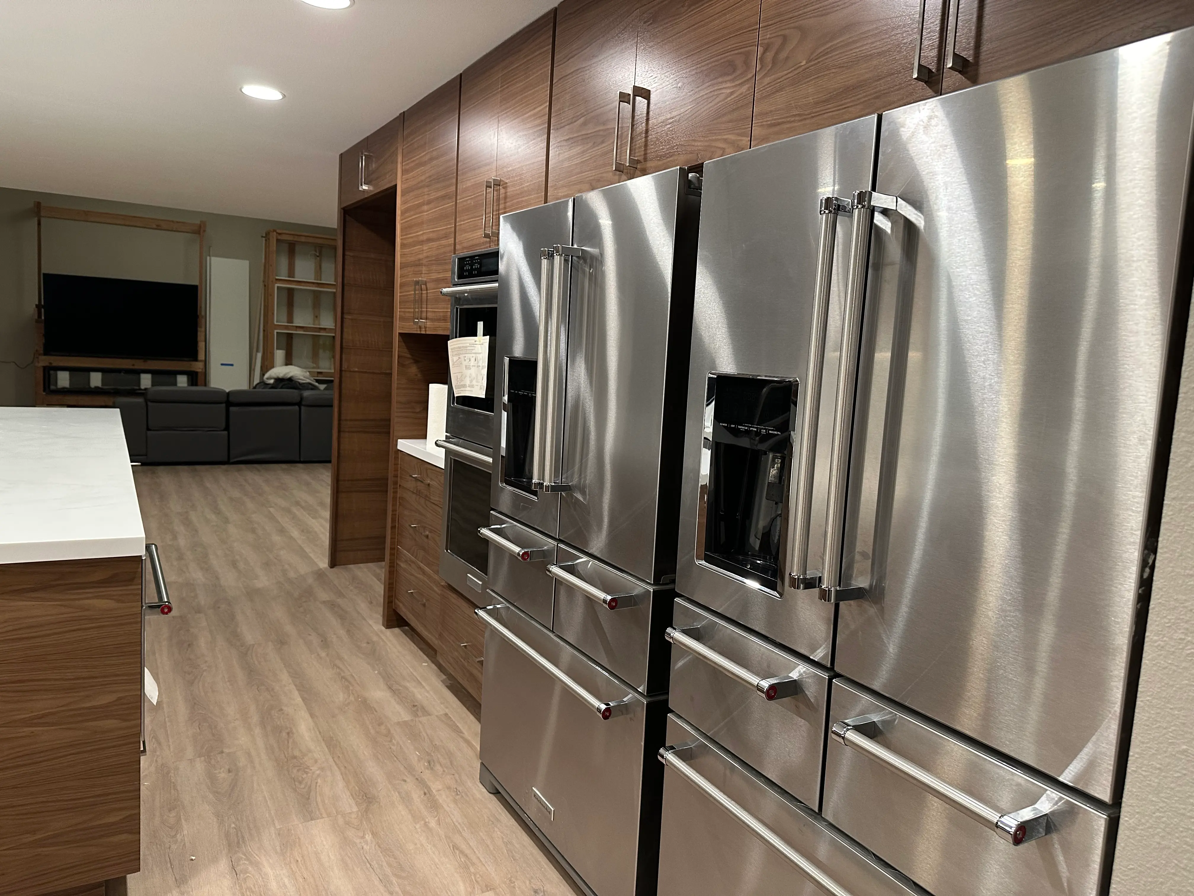 Kitchen backsplash detail at James rehab