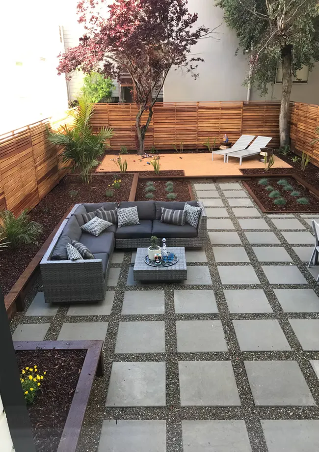 Backyard landscaping in the San Francisco project