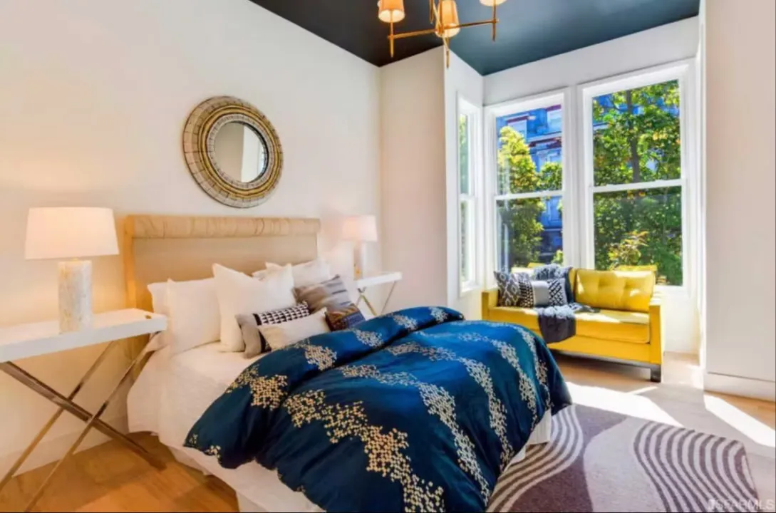 Primary bedroom in the San Francisco project