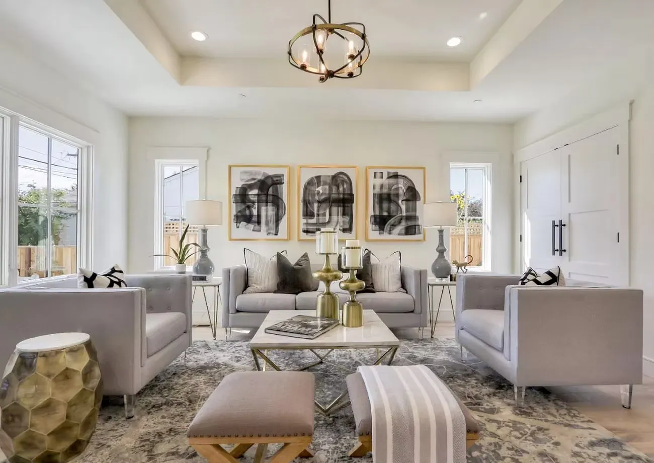 Living room at the Willow Glen project